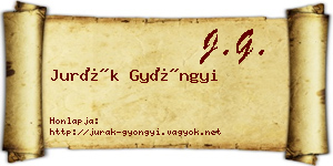 Jurák Gyöngyi névjegykártya